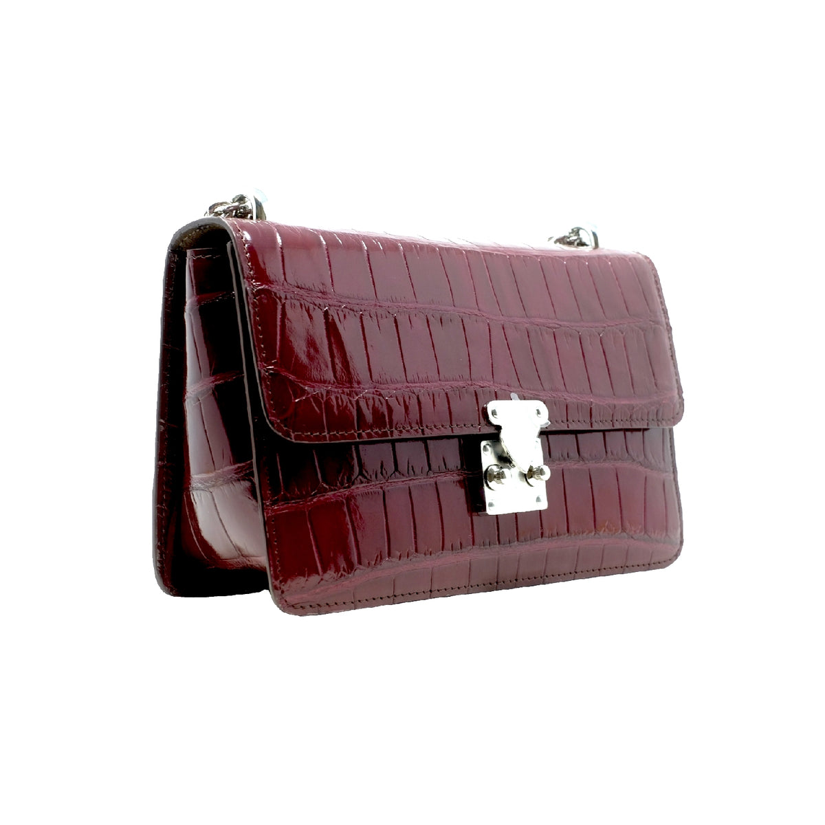 The Kalmia Bag – Bordeaux Alligator