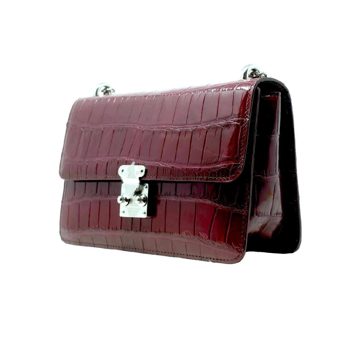 The Kalmia Bag – Bordeaux Alligator