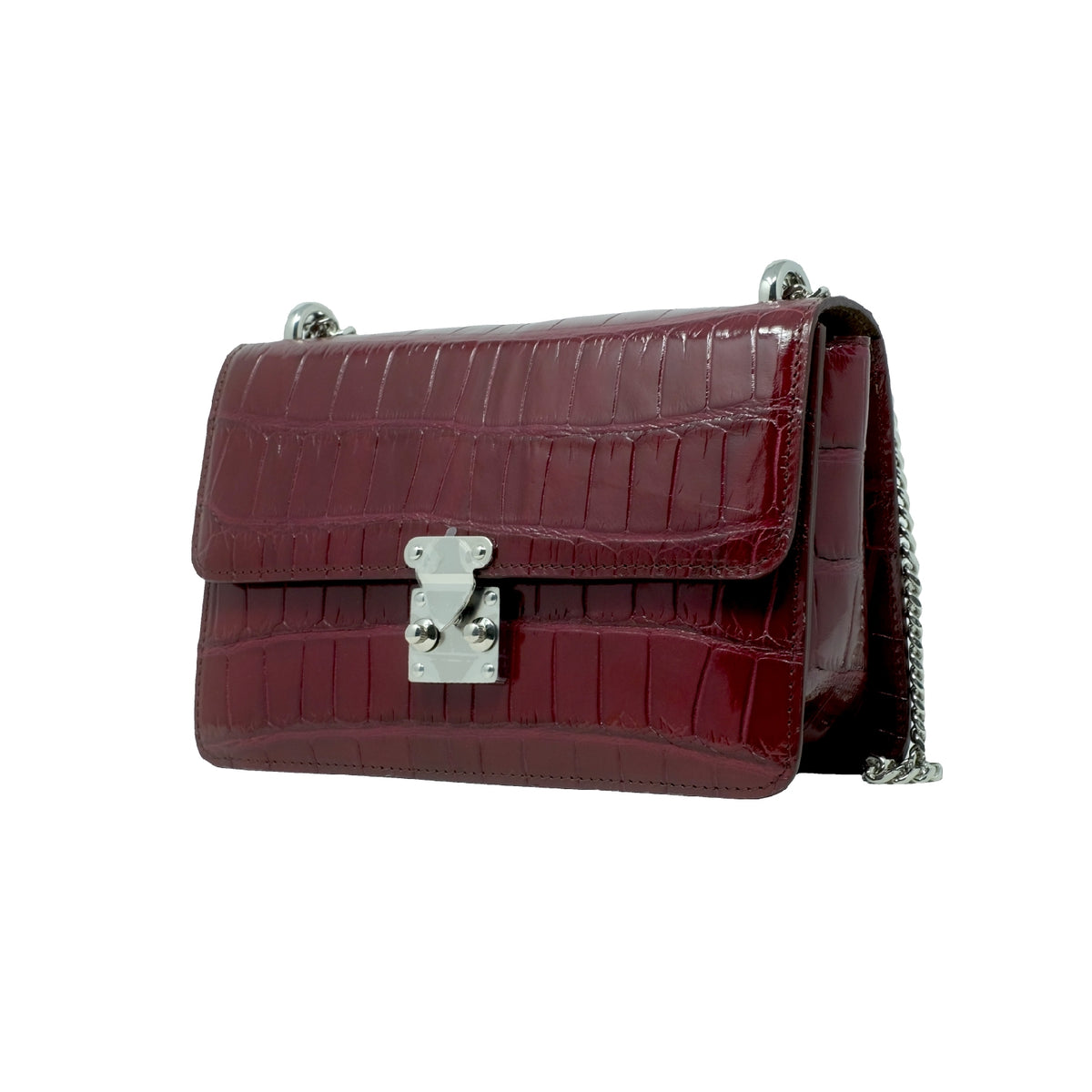 The Kalmia Bag – Bordeaux Alligator