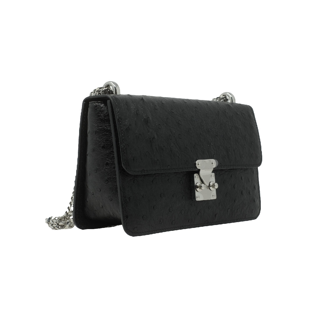 The Kalmia Bag – Black Ostrich