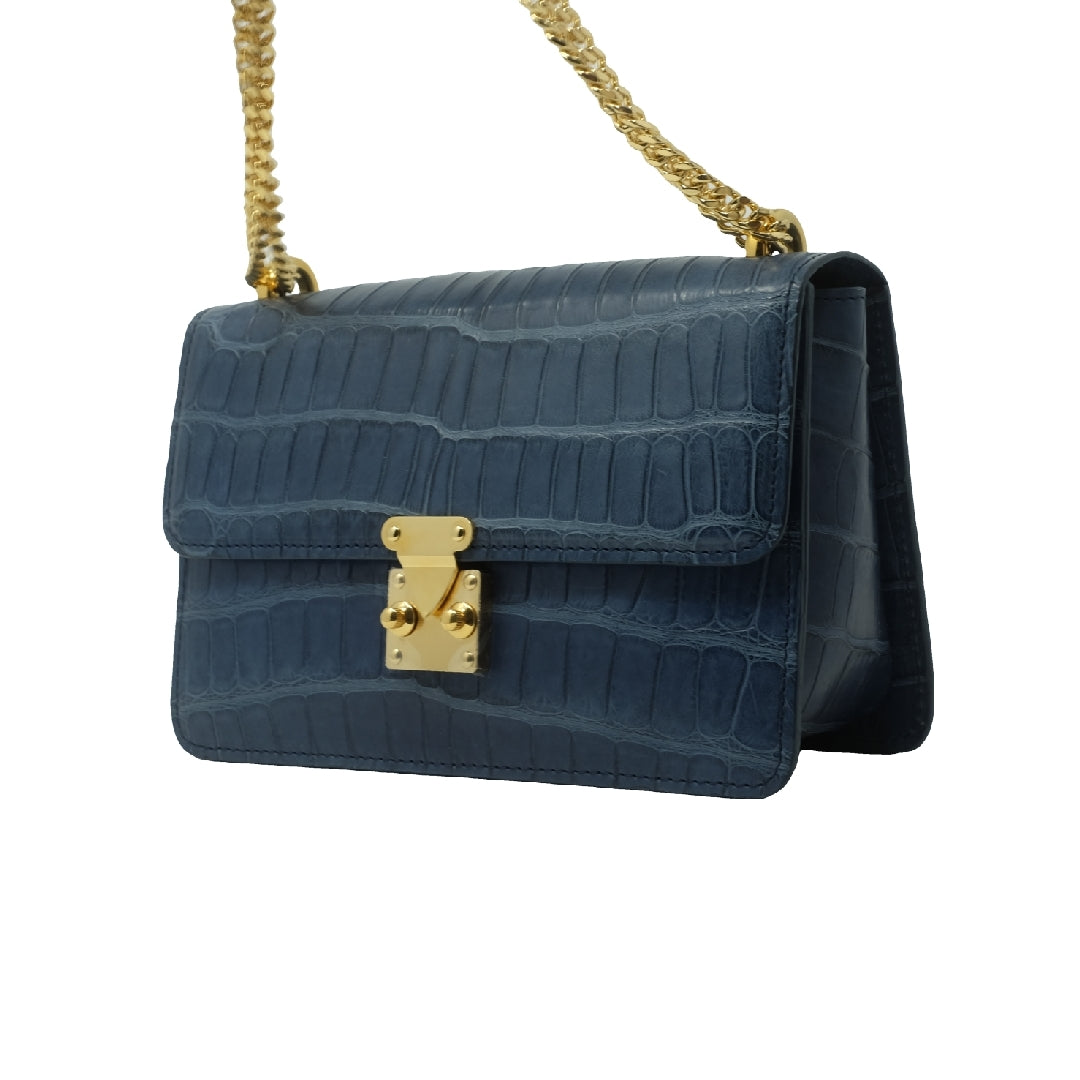 The Kalmia Bag – Midnight Slate Alligator