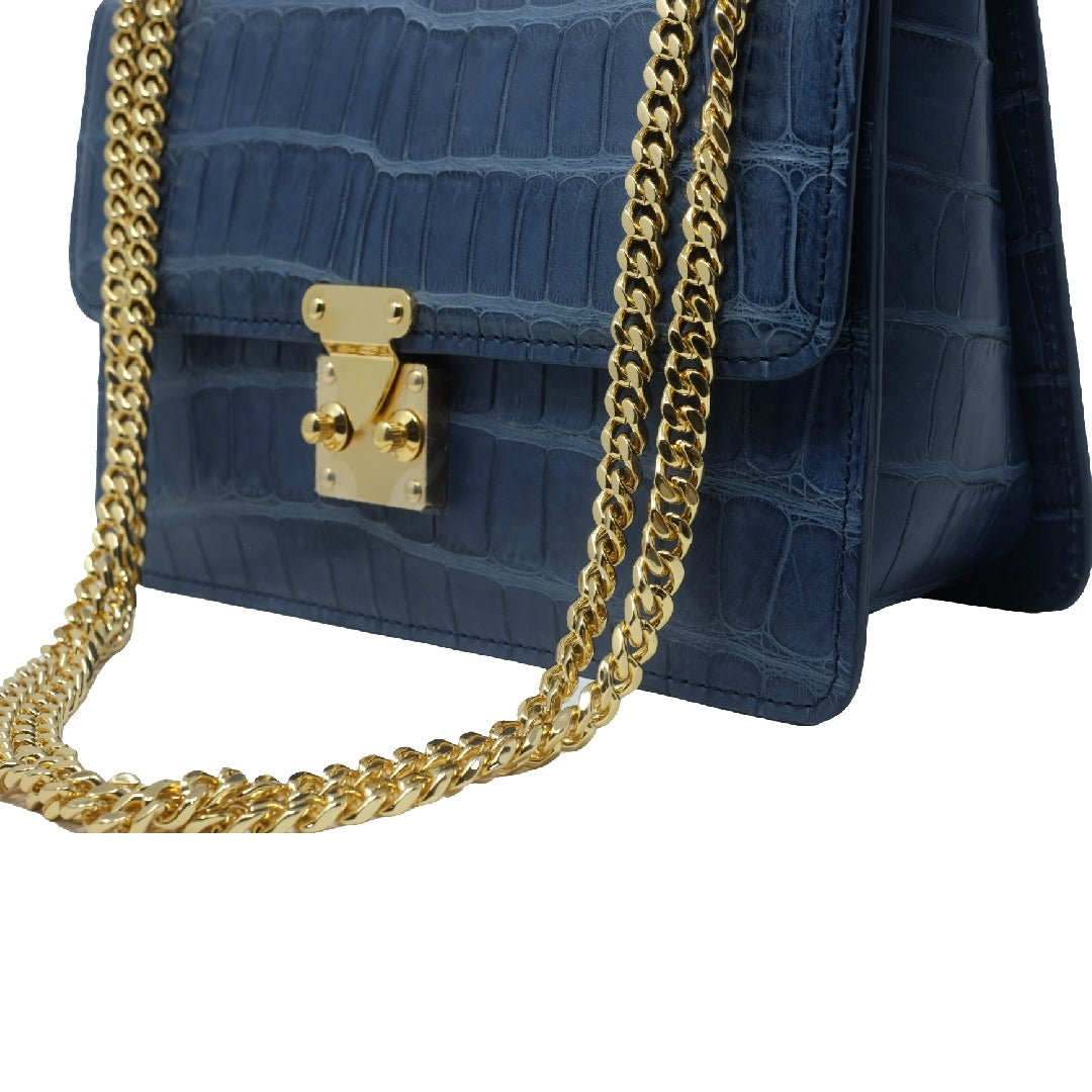 The Kalmia Bag – Midnight Slate Alligator