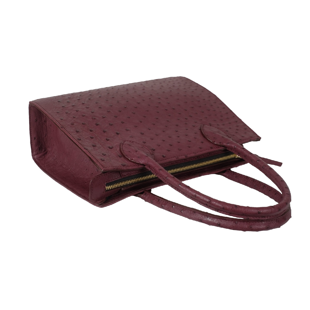 The Jacquie Tote – Burgundy Ostrich