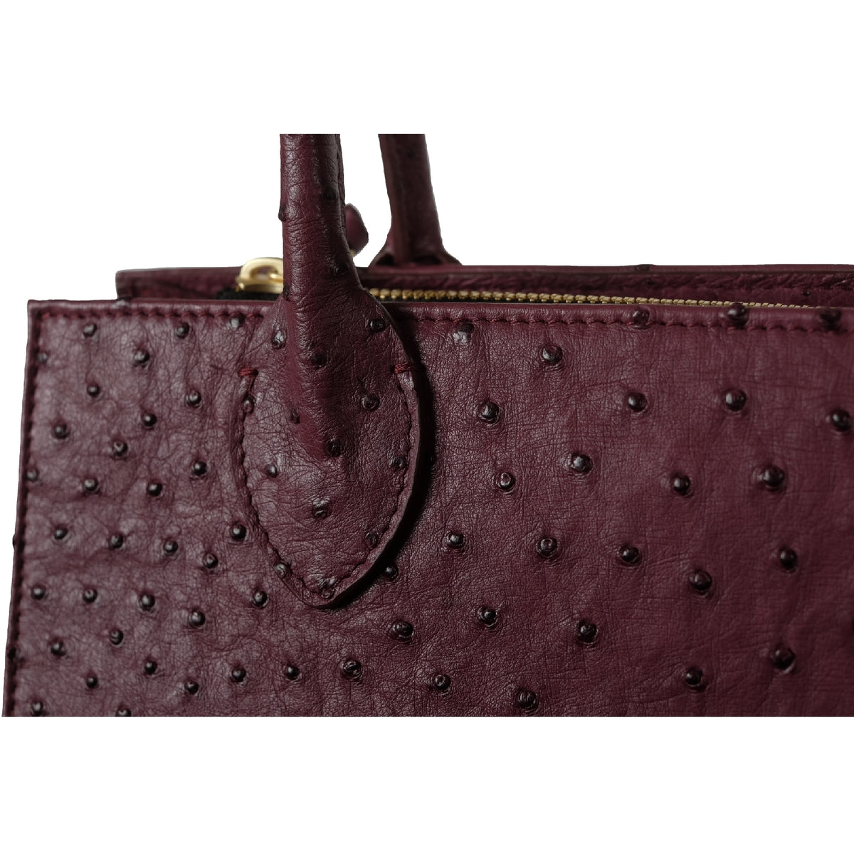 The Jacquie Tote – Burgundy Ostrich