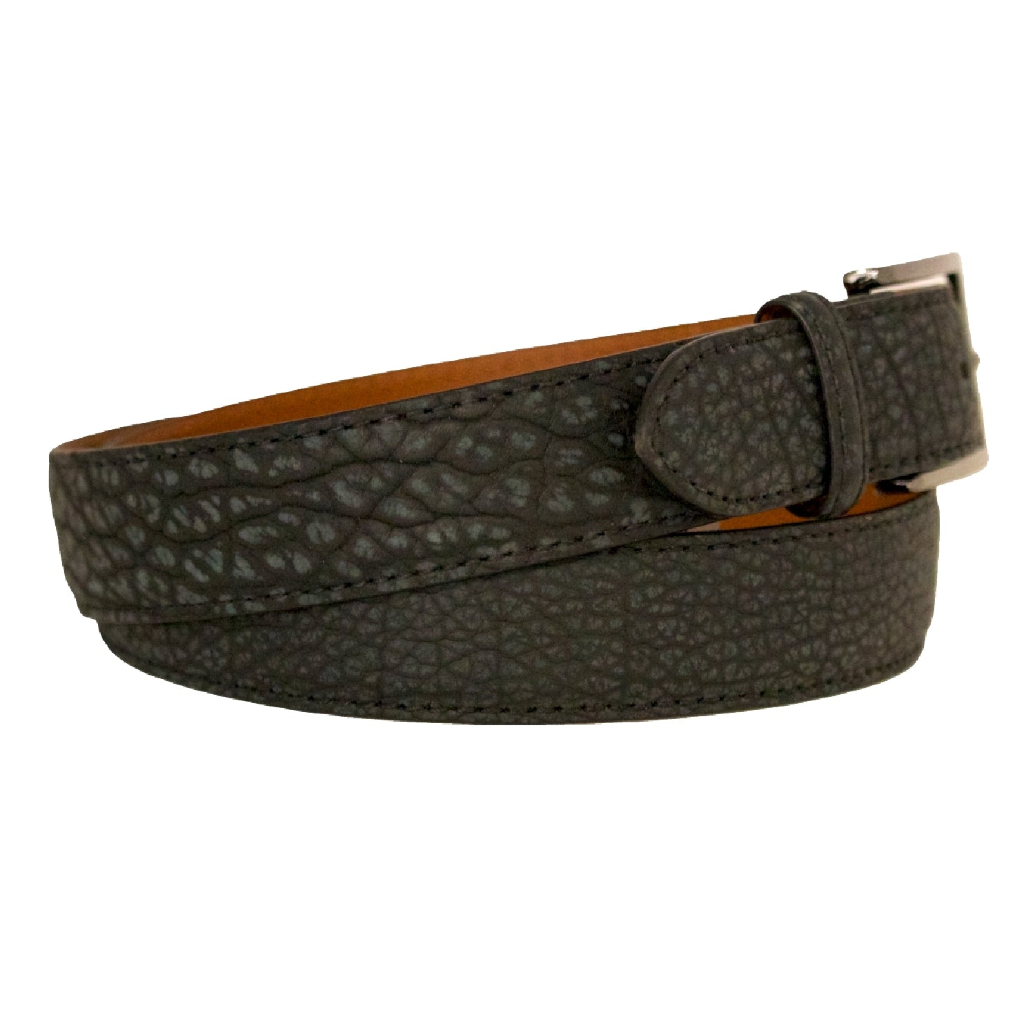Bison Leather Belt — Charcoal