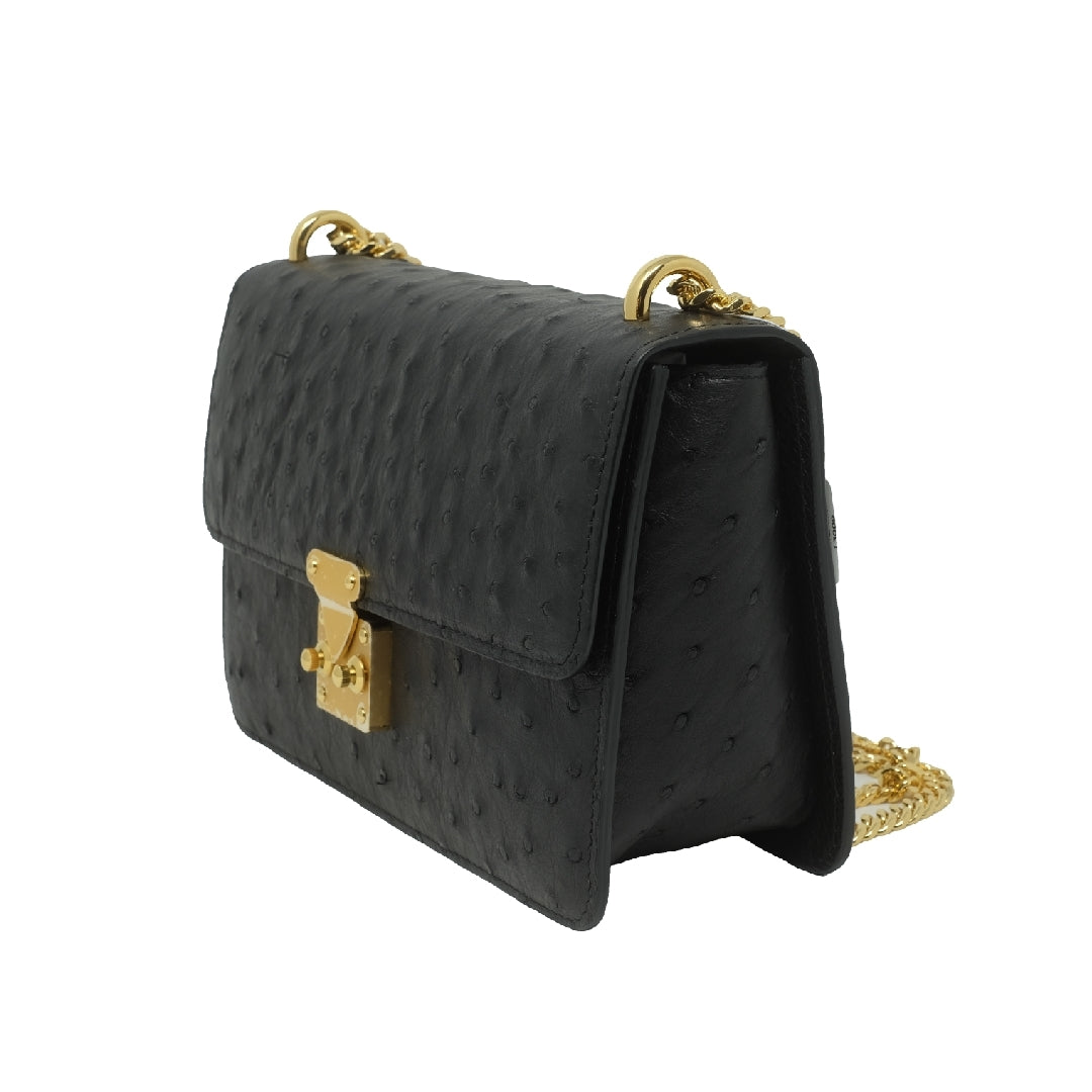 KALMIA BAG - BLACK OSTRICH