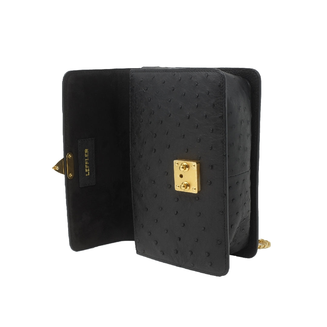 KALMIA BAG - BLACK OSTRICH