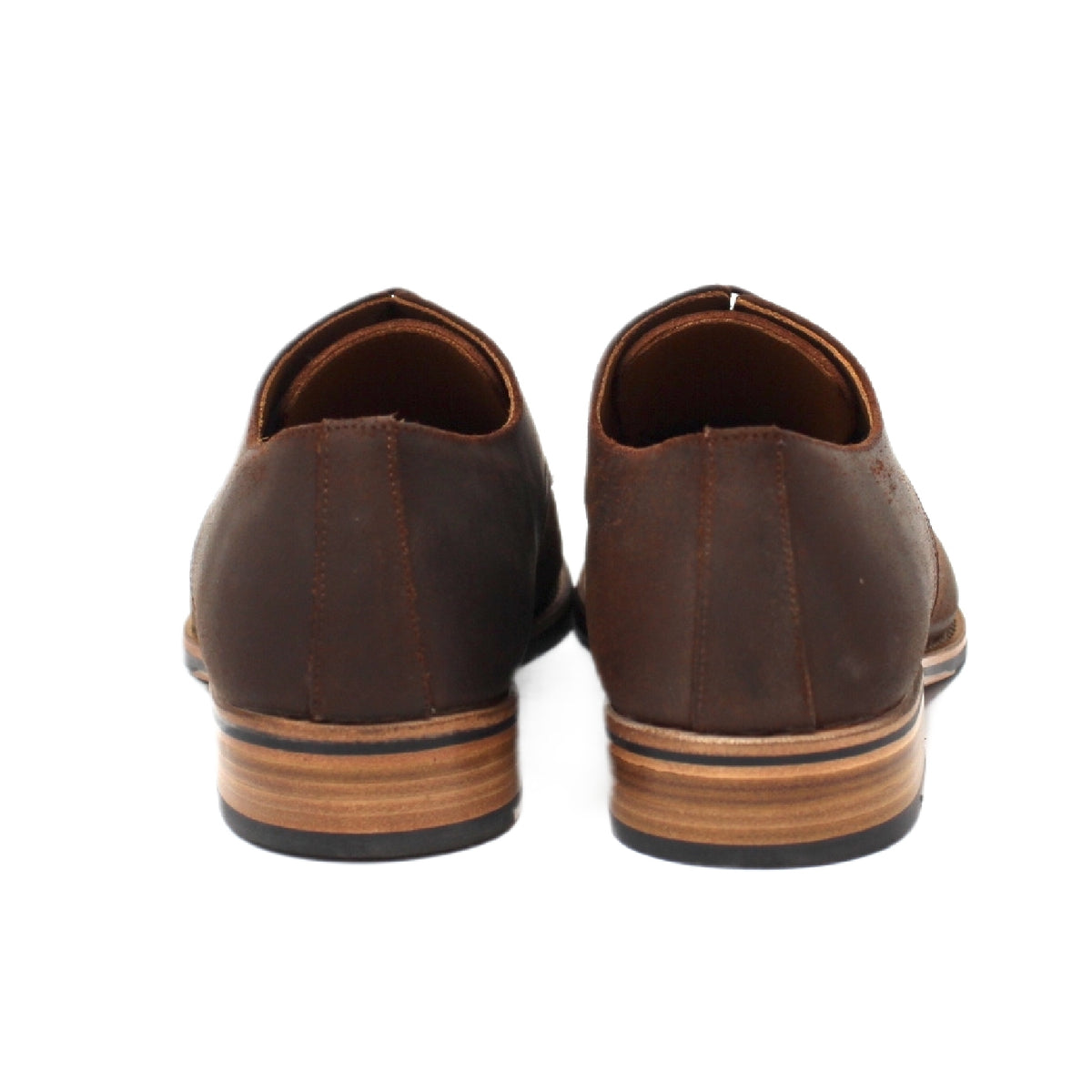 WAXED BROWN SUEDE DERBY