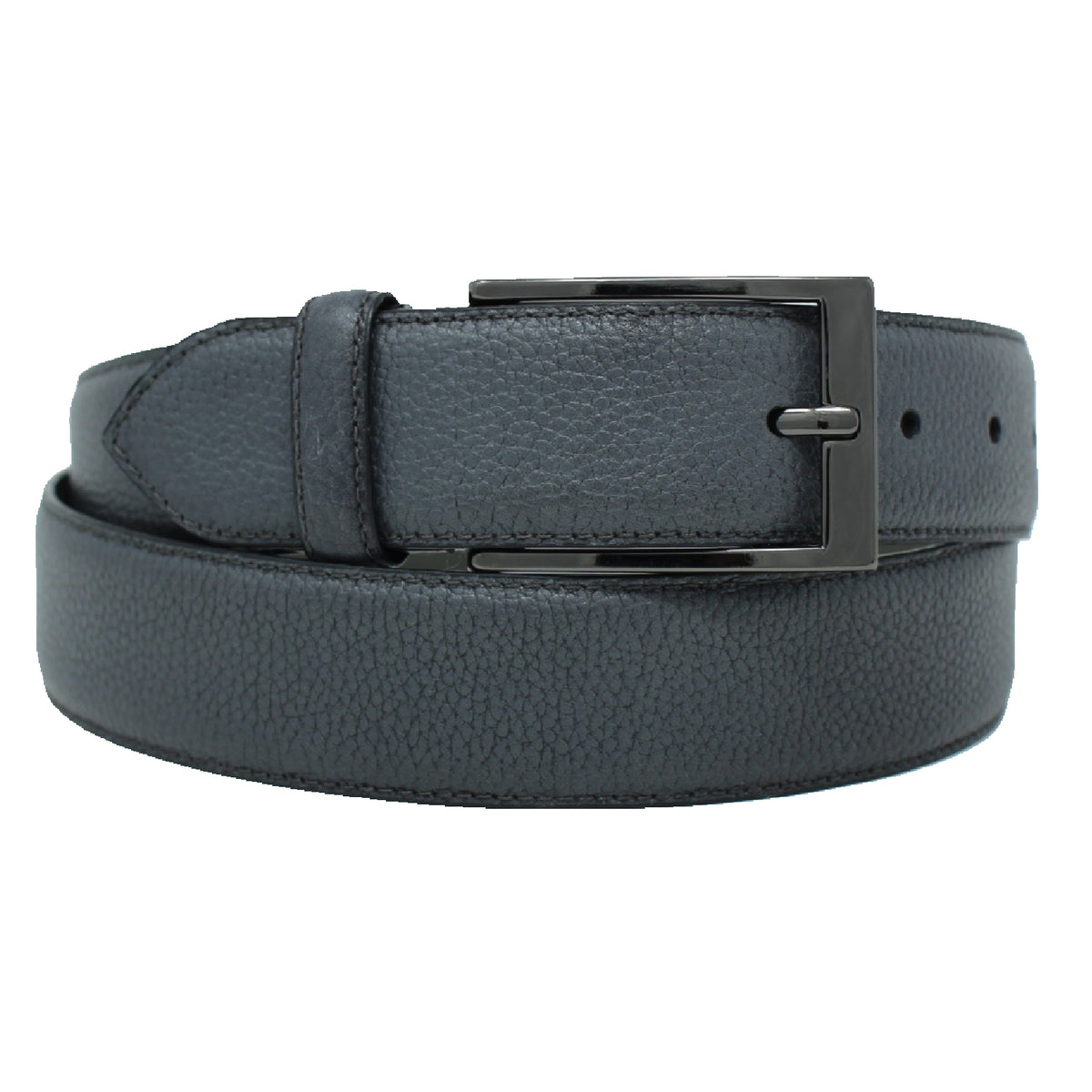 SMOOTH LEATHER BELT - GRAPHITE