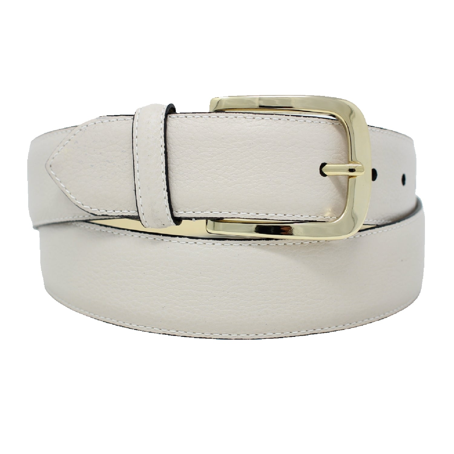 SMOOTH LEATHER BELT - IVORY WHITE