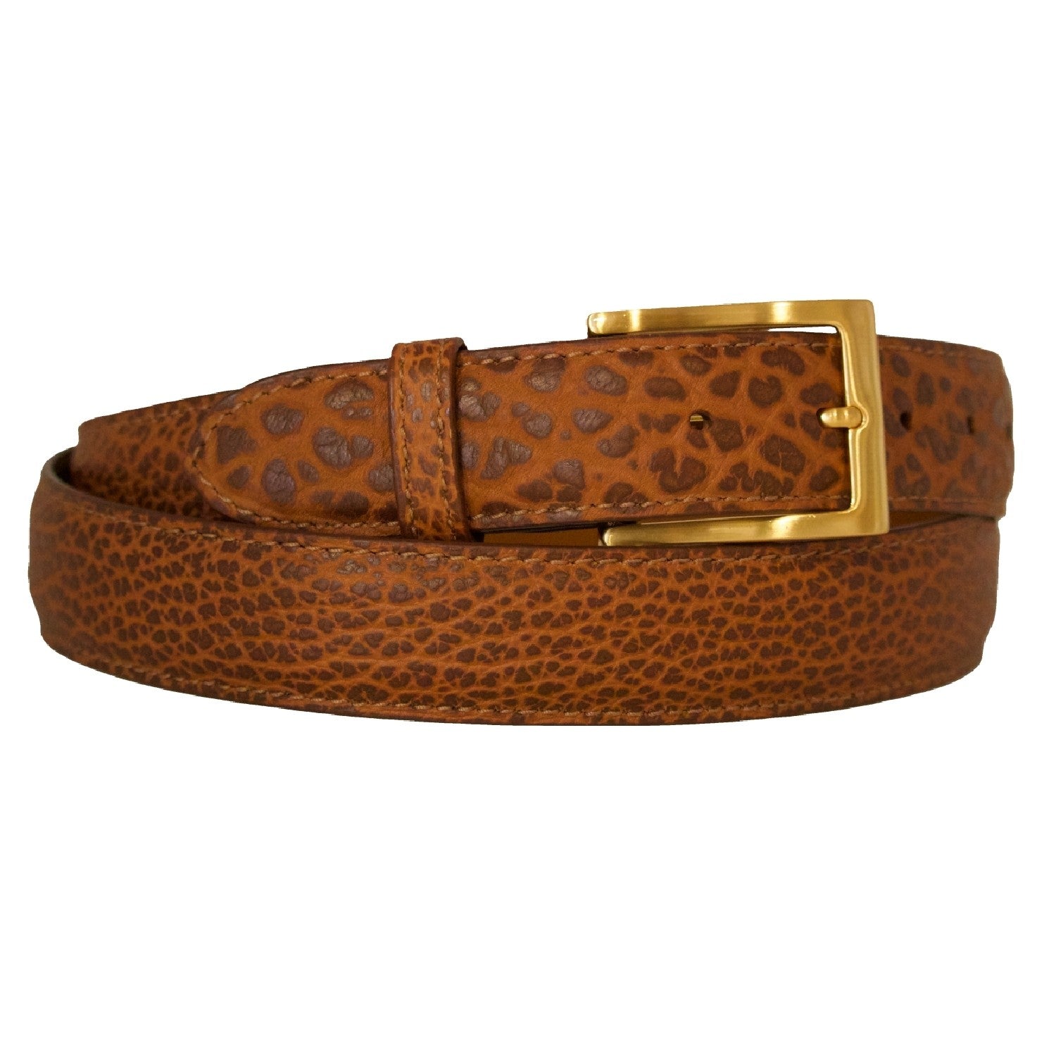 Bison Leather Belt — Cognac