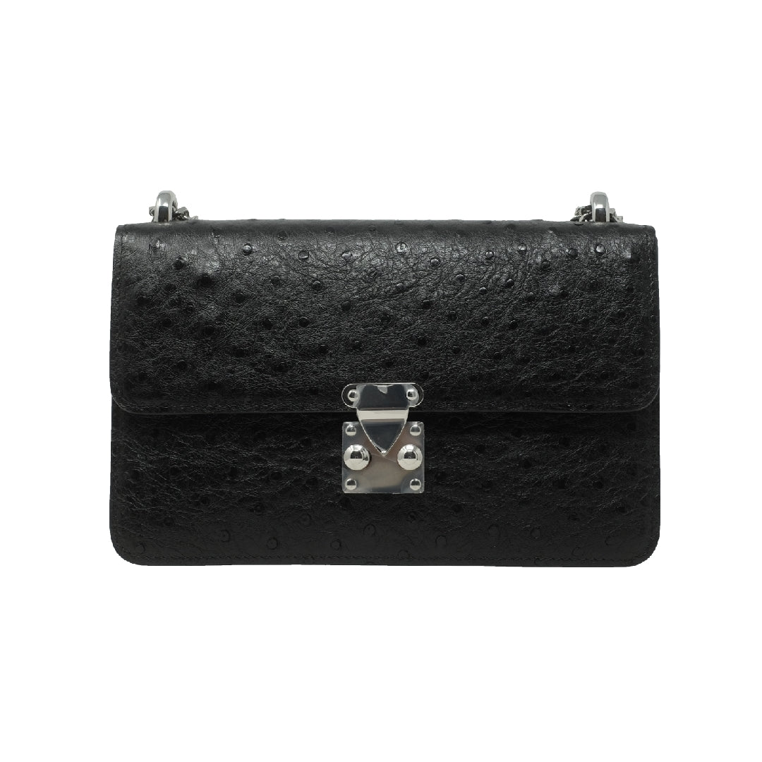 The Kalmia Bag – Black Ostrich