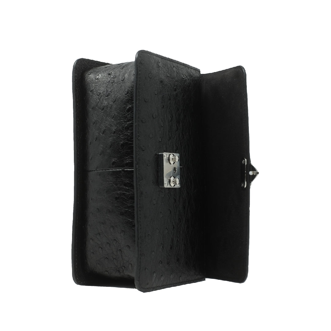 The Kalmia Bag – Black Ostrich