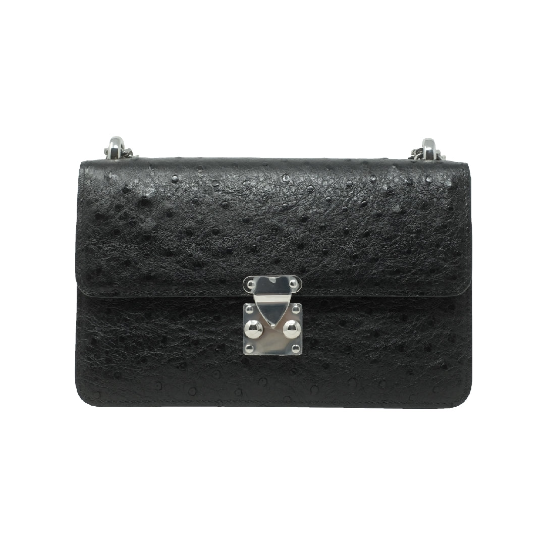 The Kalmia Bag – Black Ostrich