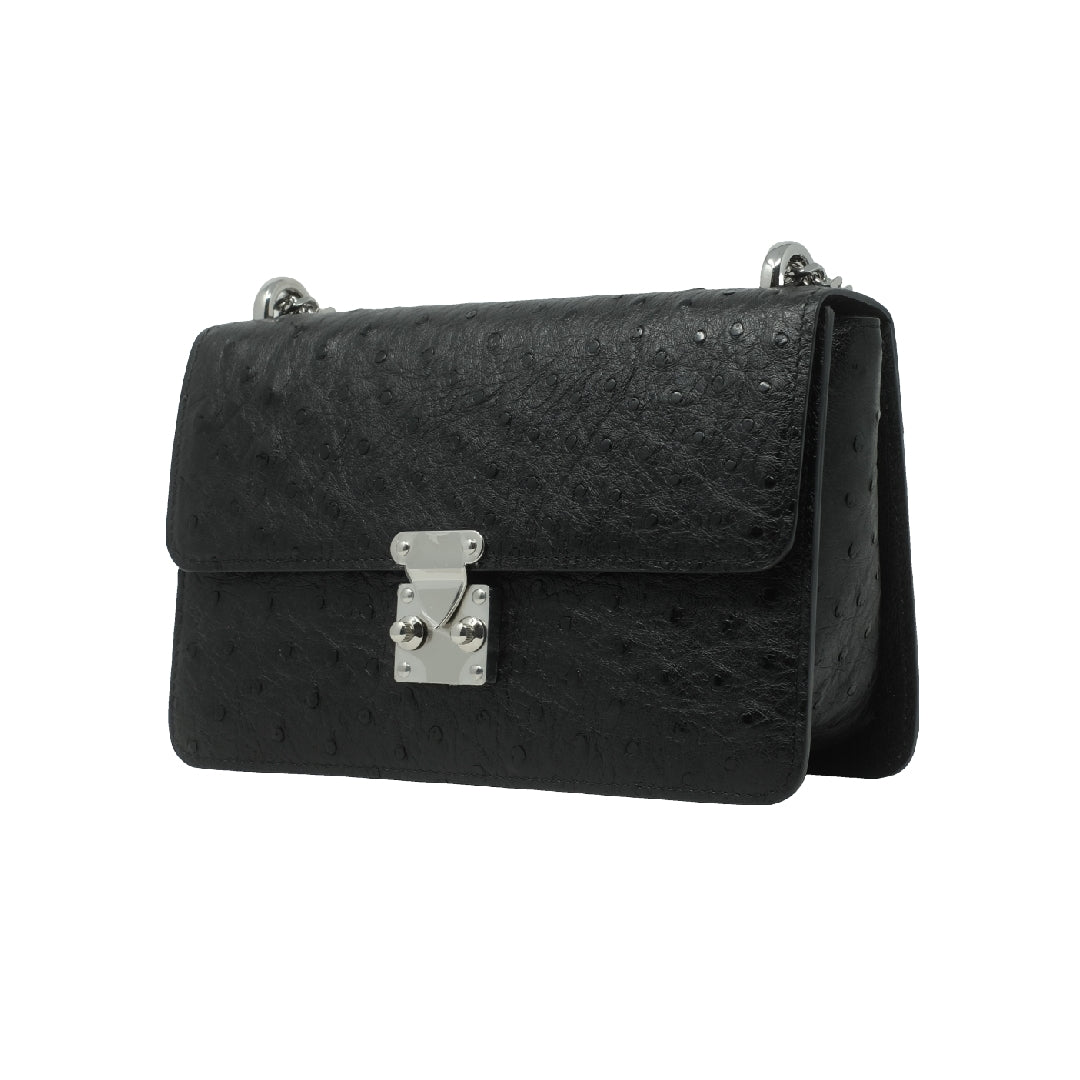 The Kalmia Bag – Black Ostrich