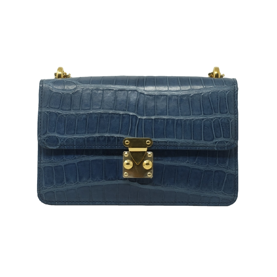The Kalmia Bag – Midnight Slate Alligator