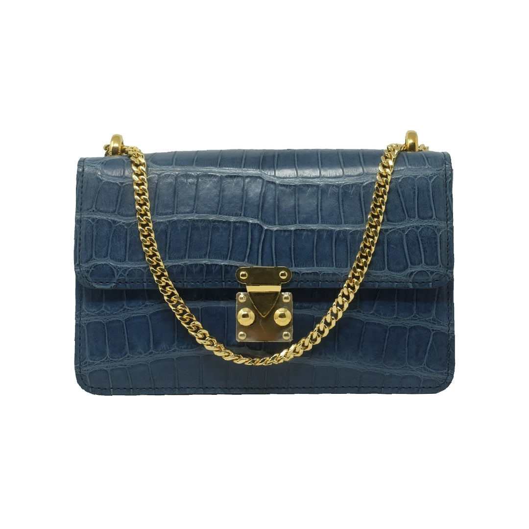 The Kalmia Bag – Midnight Slate Alligator