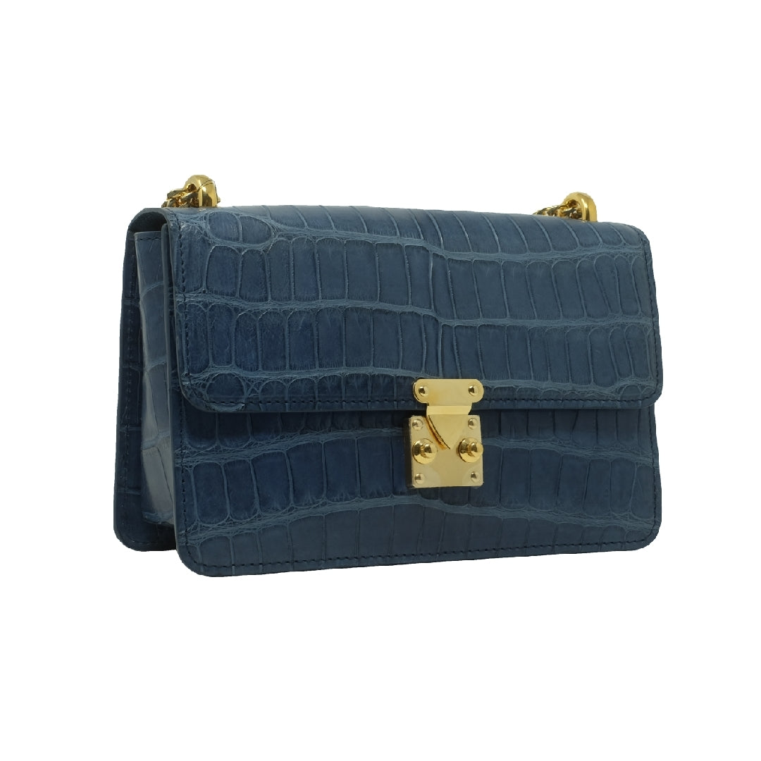 The Kalmia Bag – Midnight Slate Alligator