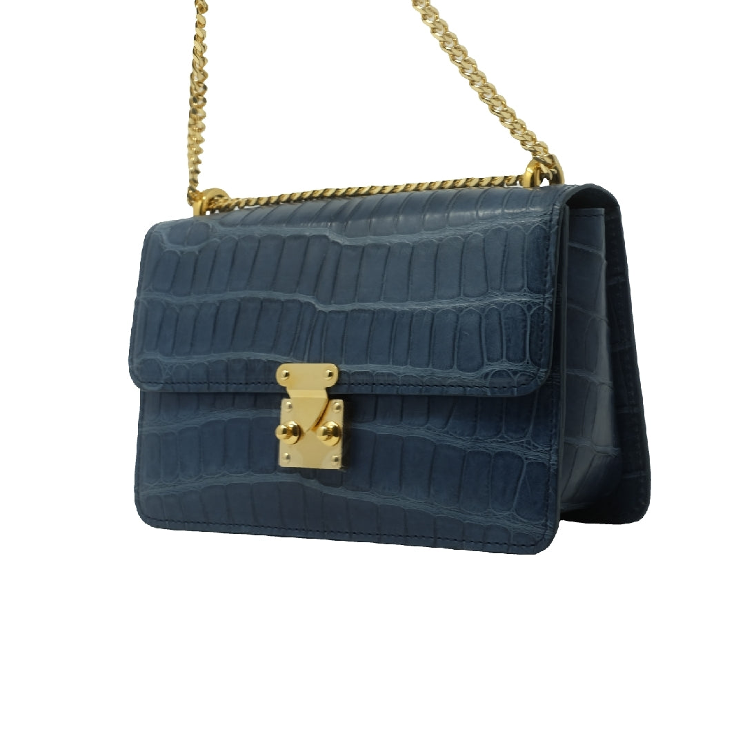 The Kalmia Bag – Midnight Slate Alligator