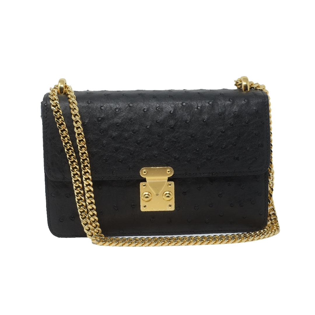 KALMIA BAG - BLACK OSTRICH