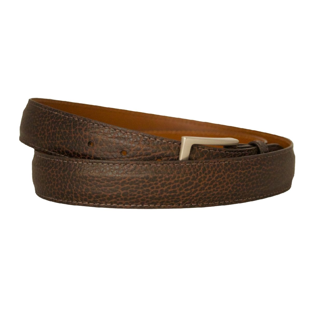 Bison Leather Belt — Chocolate