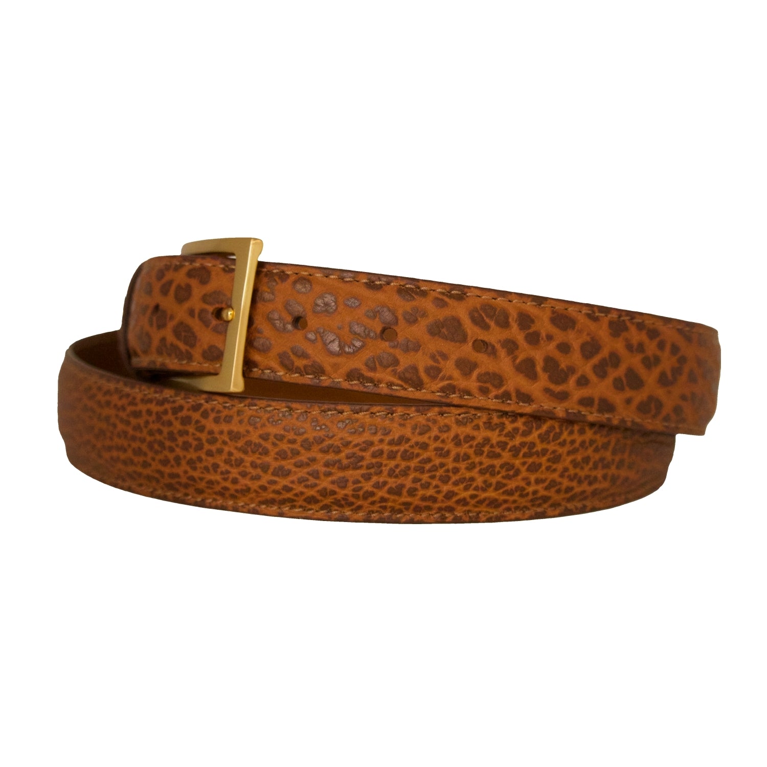 Bison Leather Belt — Cognac