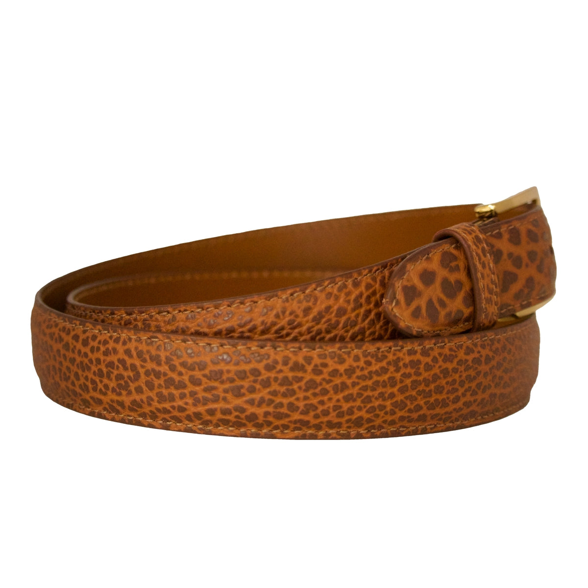 Bison Leather Belt — Cognac