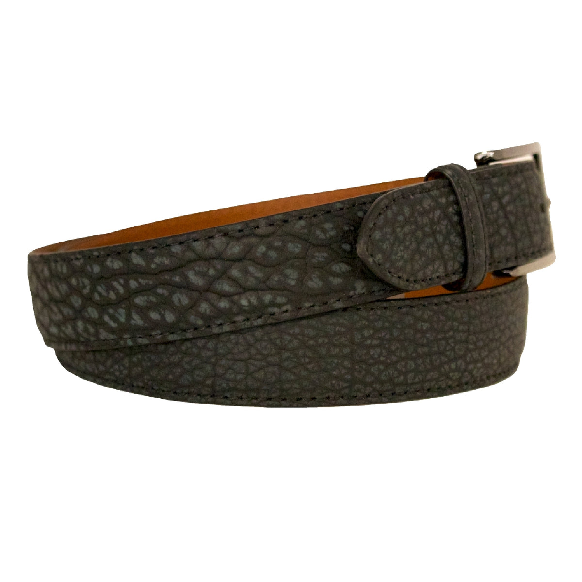 Bison Leather Belt — Charcoal