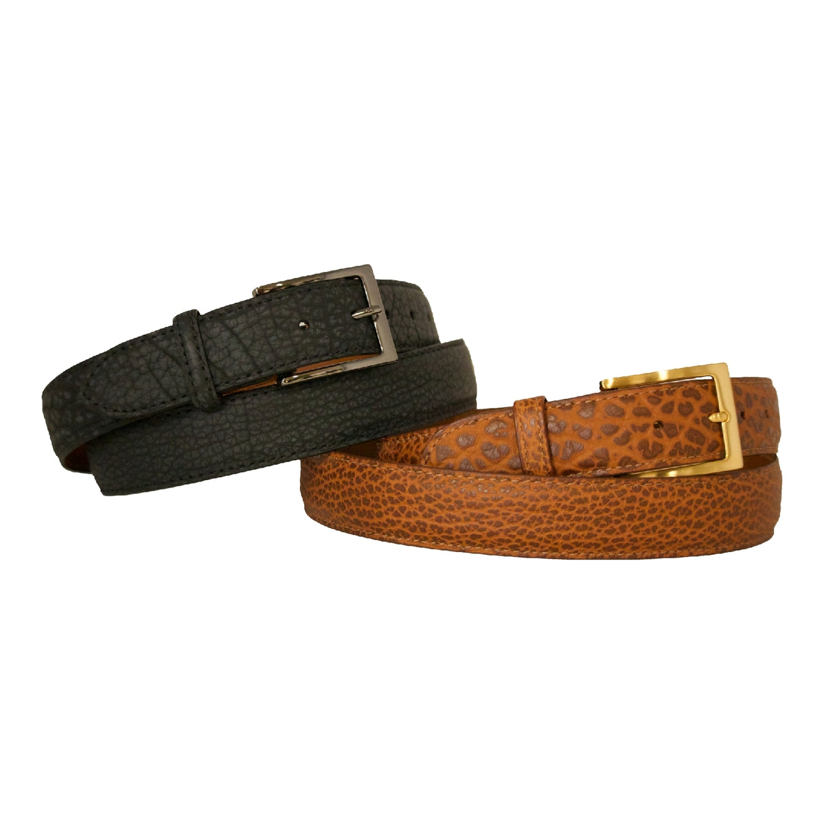 Bison Leather Belt — Charcoal