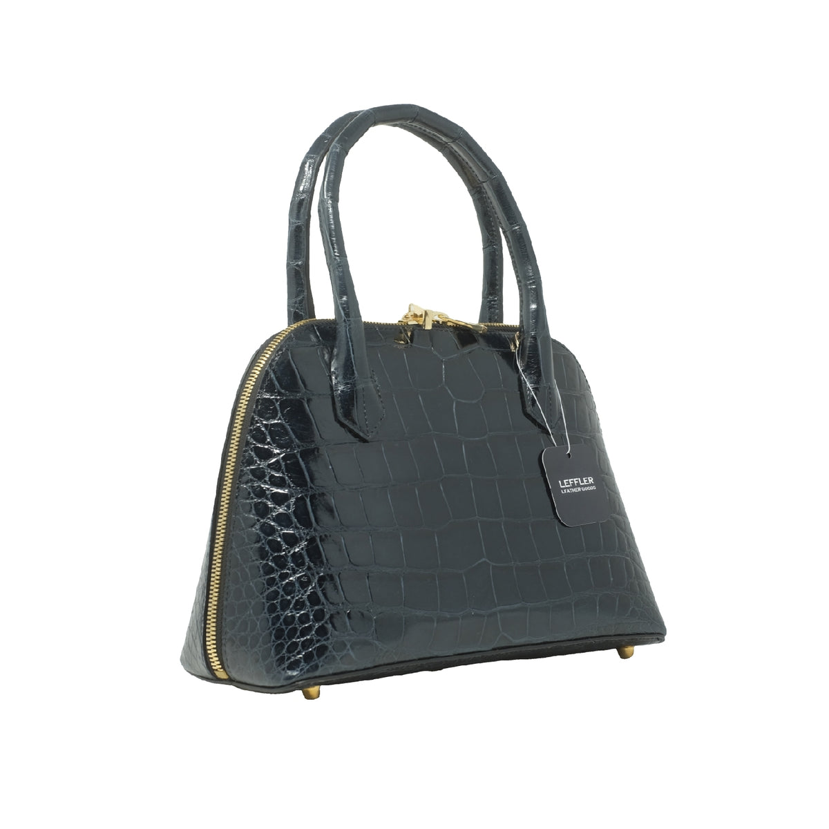 The Crystal Bag – Navy Glazed Alligator