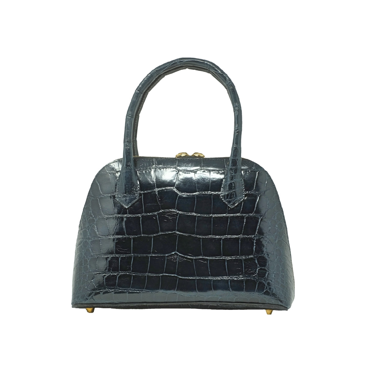 The Crystal Bag – Navy Glazed Alligator