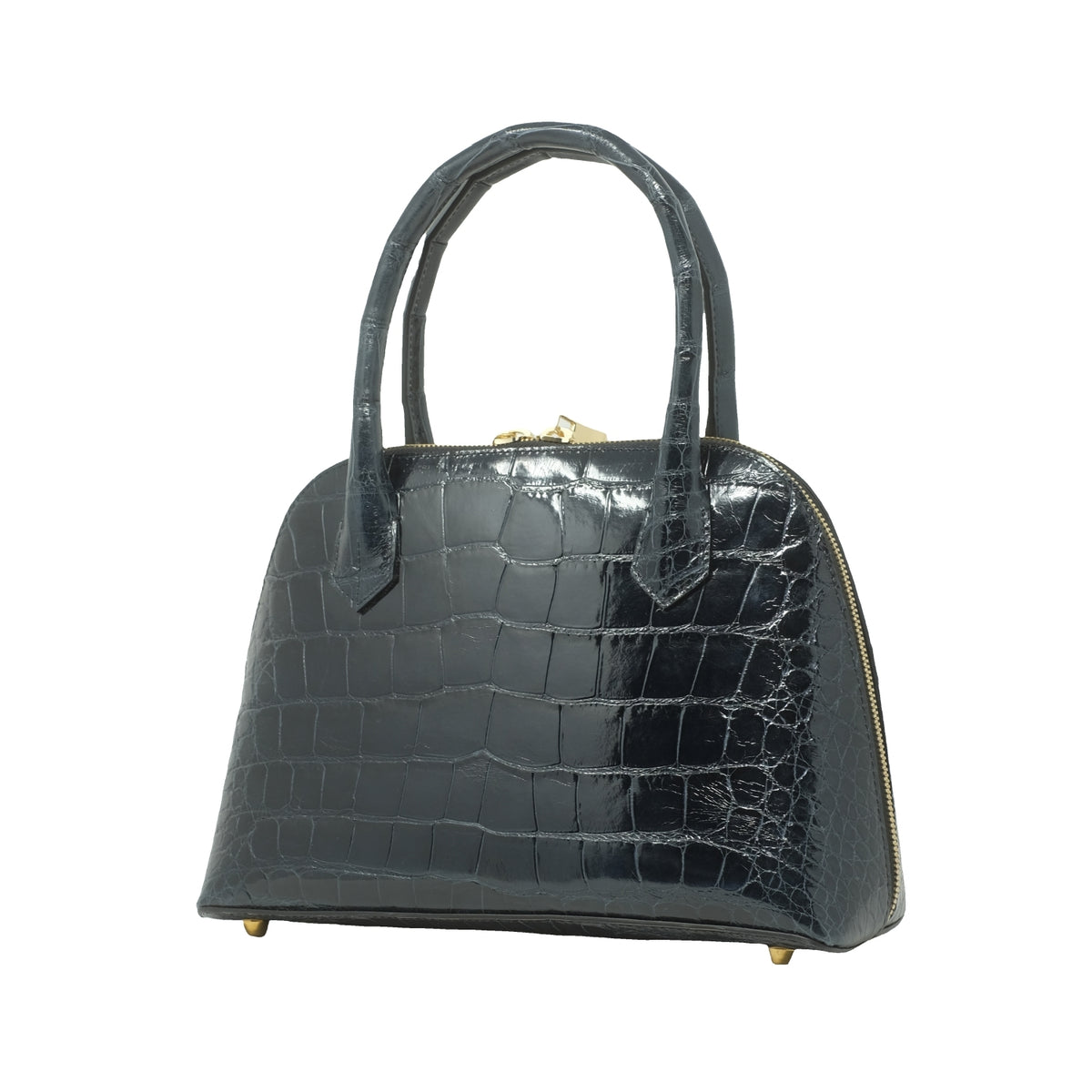 The Crystal Bag – Navy Glazed Alligator