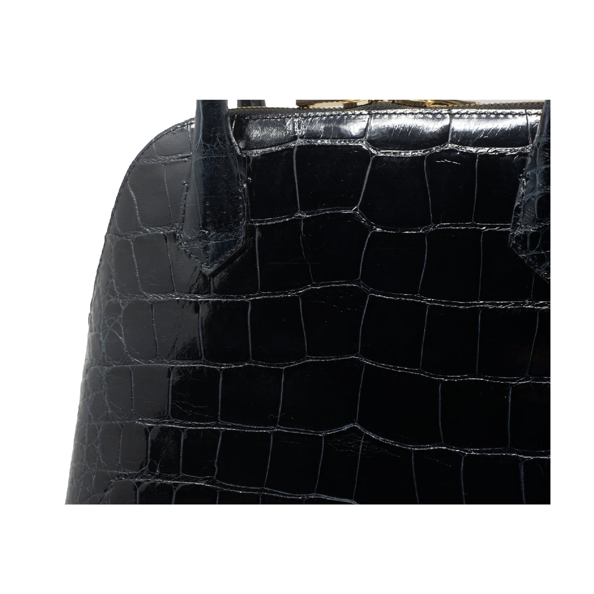 The Crystal Bag – Navy Glazed Alligator