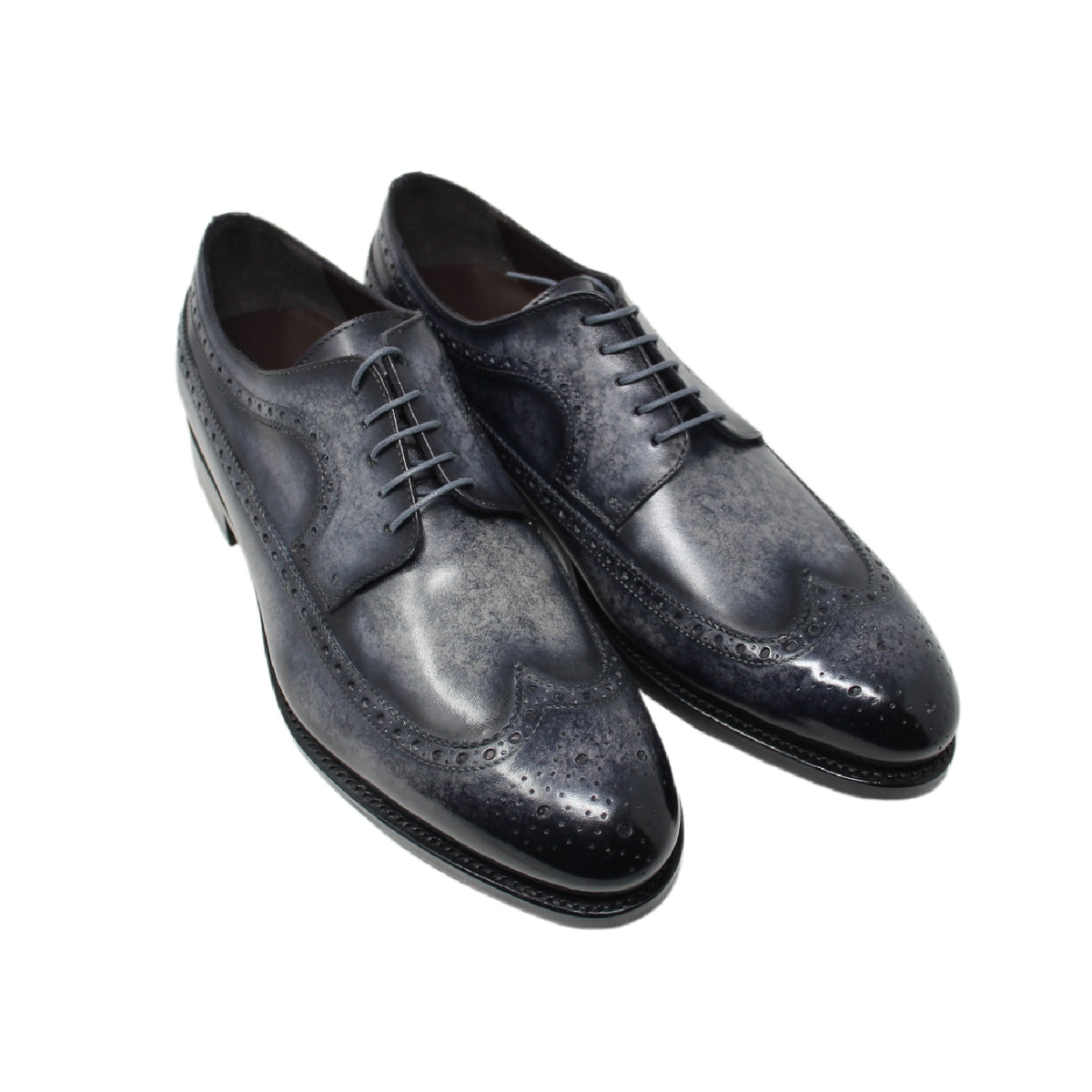 Charcoal full brogue wing tip