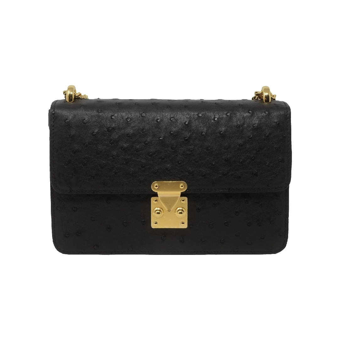 KALMIA BAG - BLACK OSTRICH