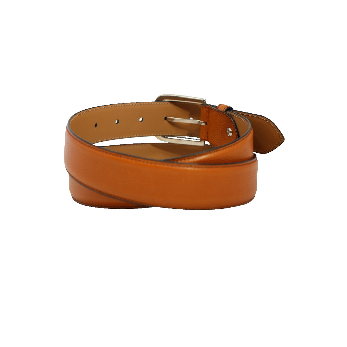 SMOOTH LEATHER BELT - COGNAC
