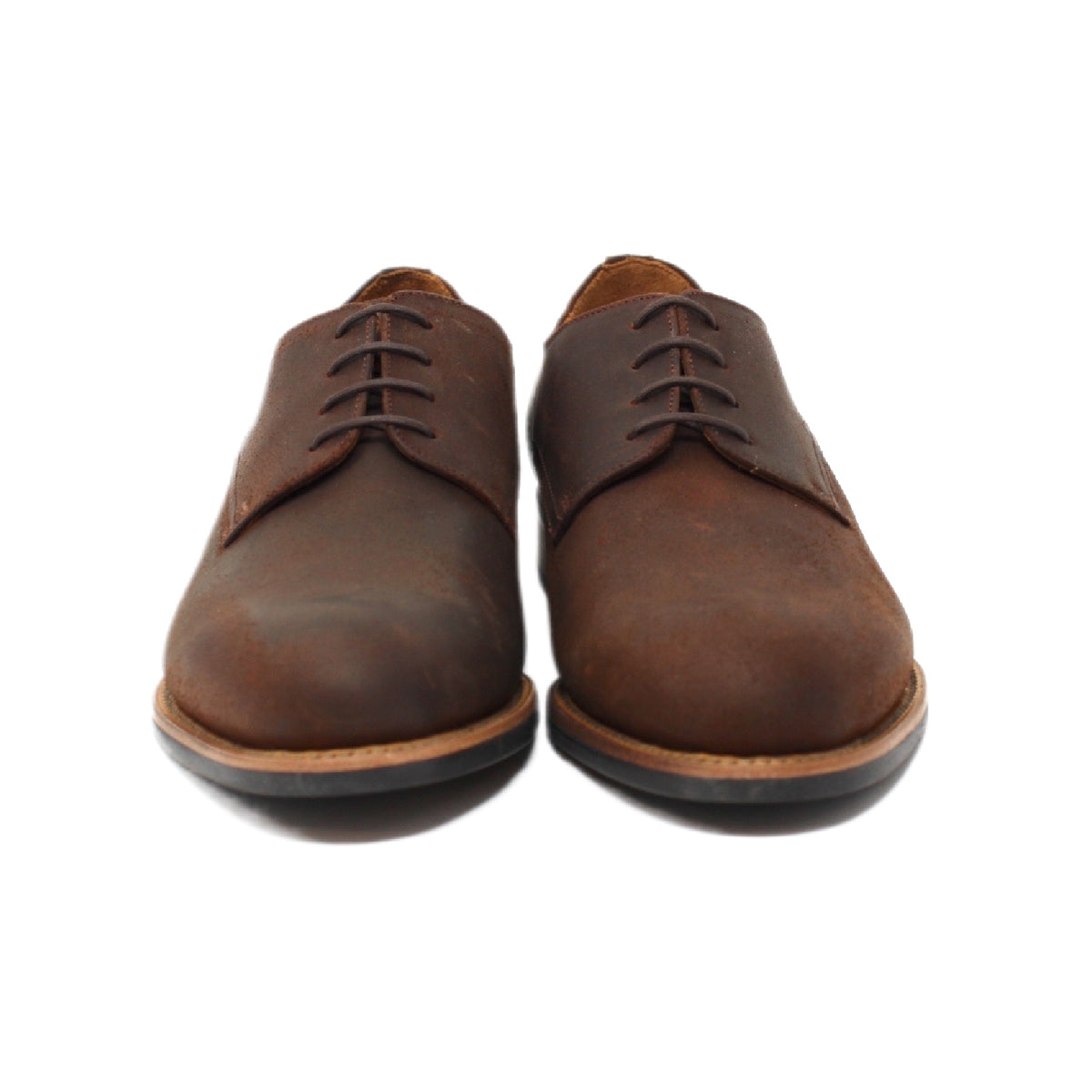 WAXED BROWN SUEDE DERBY