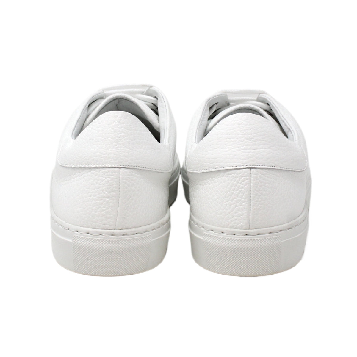 PEBBLED WHITE LEATHER SNEAKER