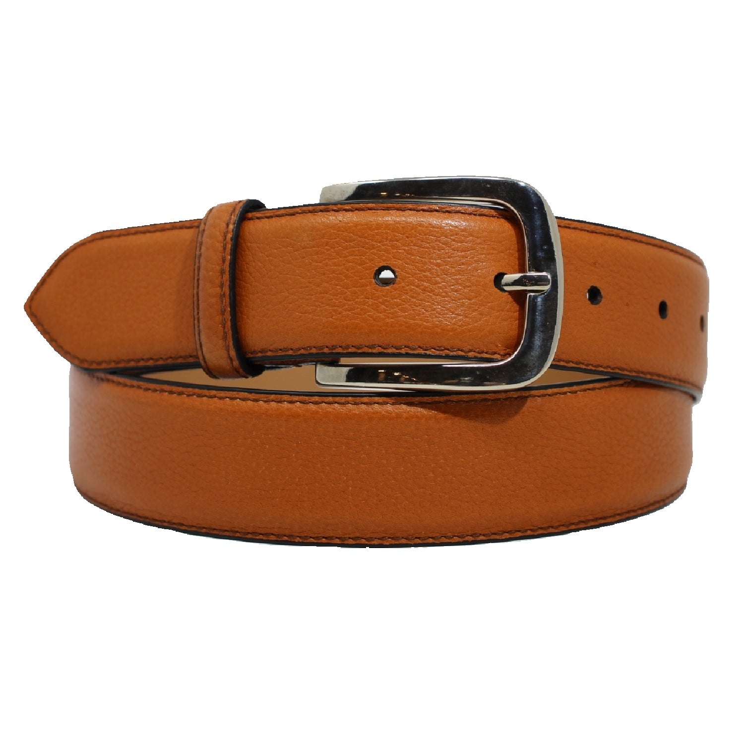 SMOOTH LEATHER BELT - COGNAC