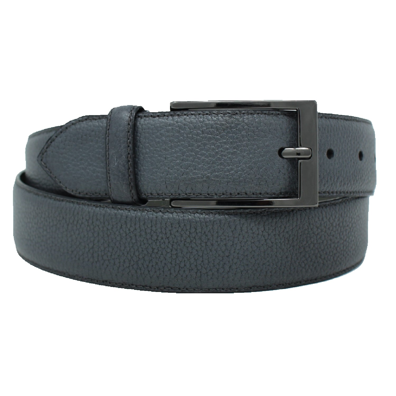 SMOOTH LEATHER BELT - GRAPHITE