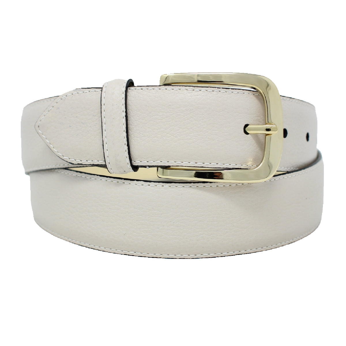 SMOOTH LEATHER BELT - IVORY WHITE