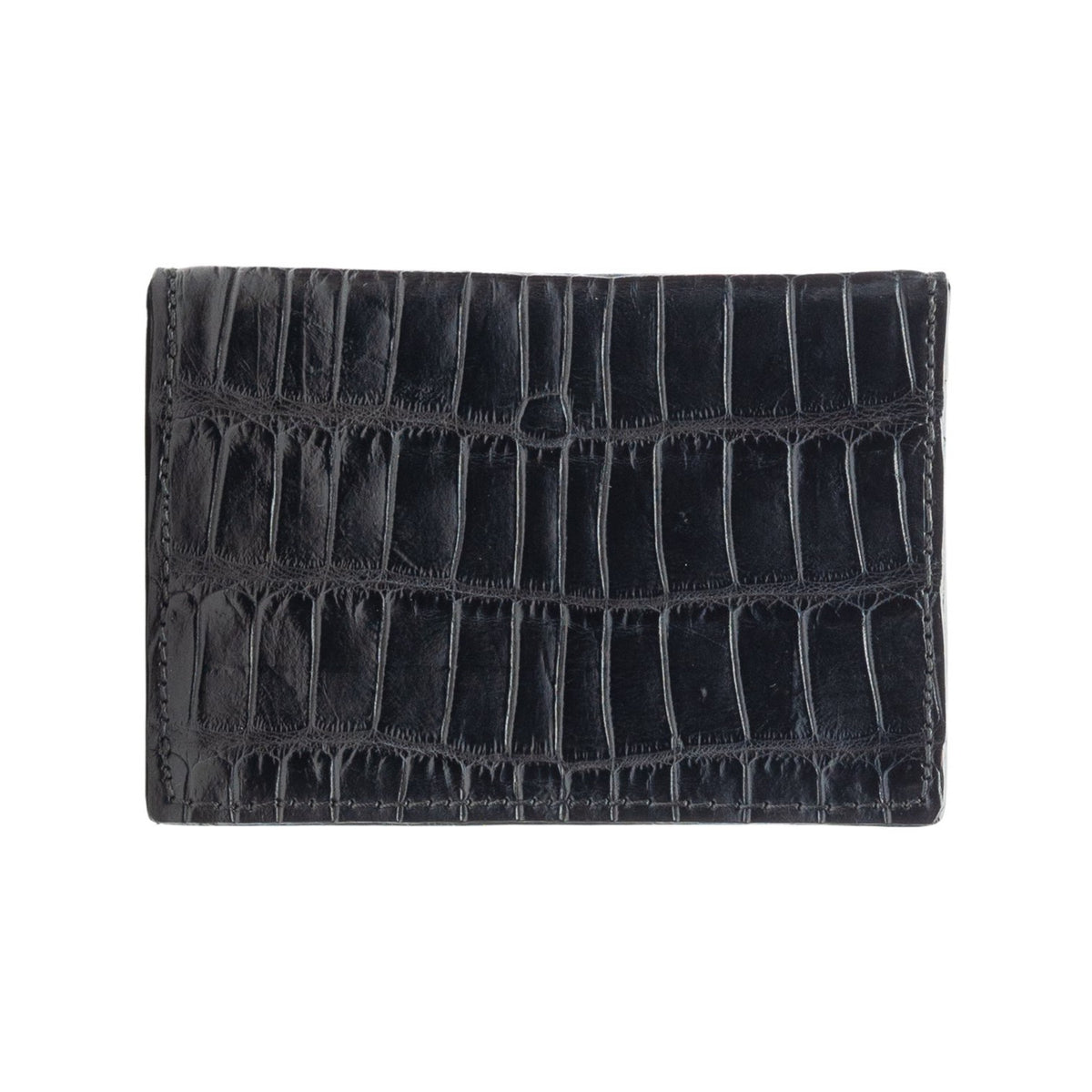 Black Alligator 2 Pocket With ID Holder Wallet
