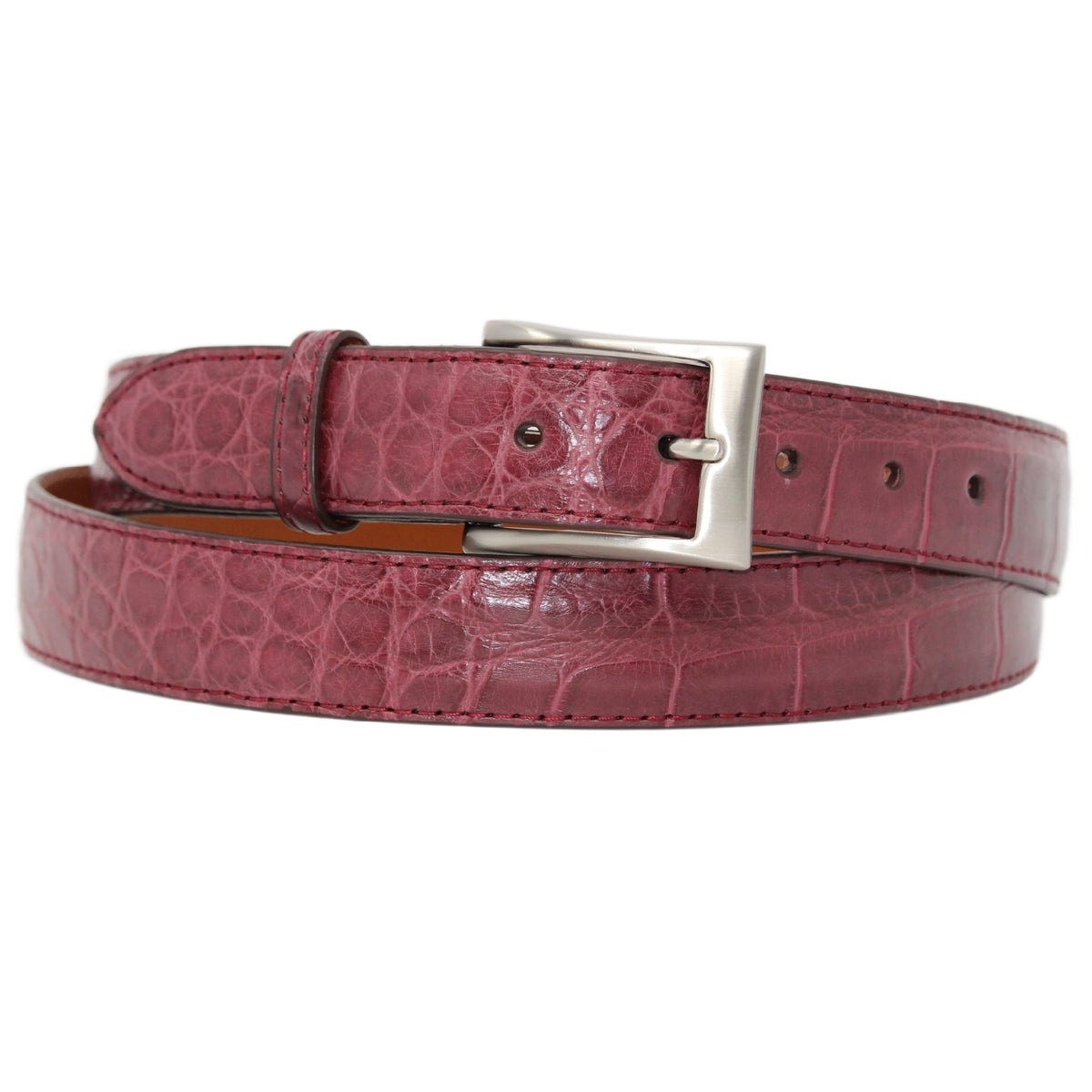 BURGUNDY ALLIGATOR BELT