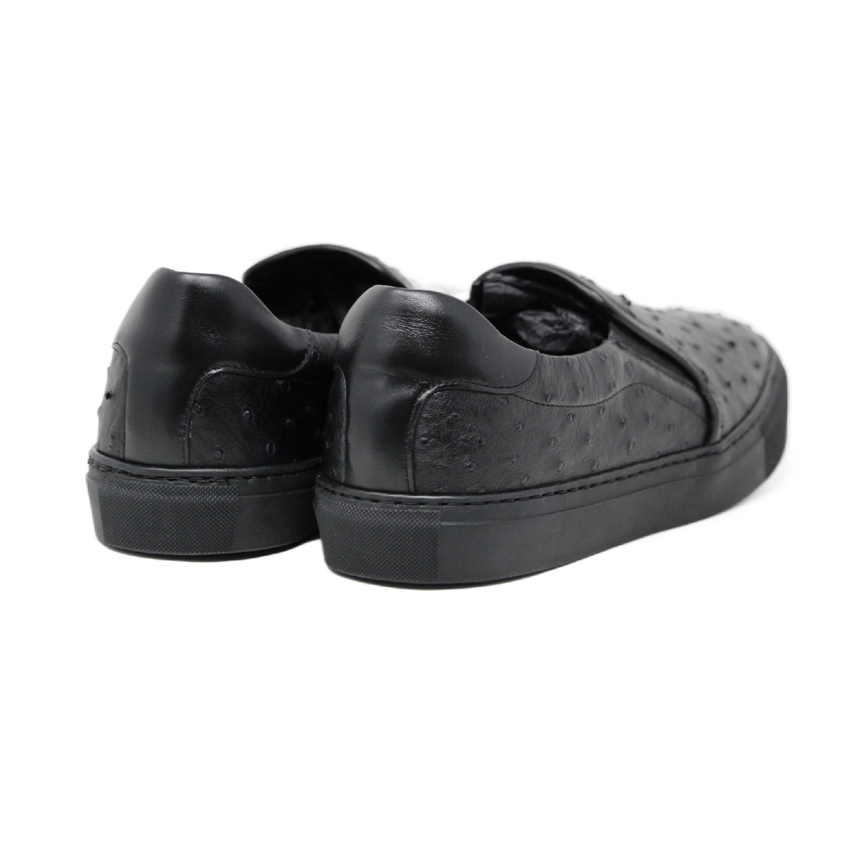 Black Ostrich Men's Slip On